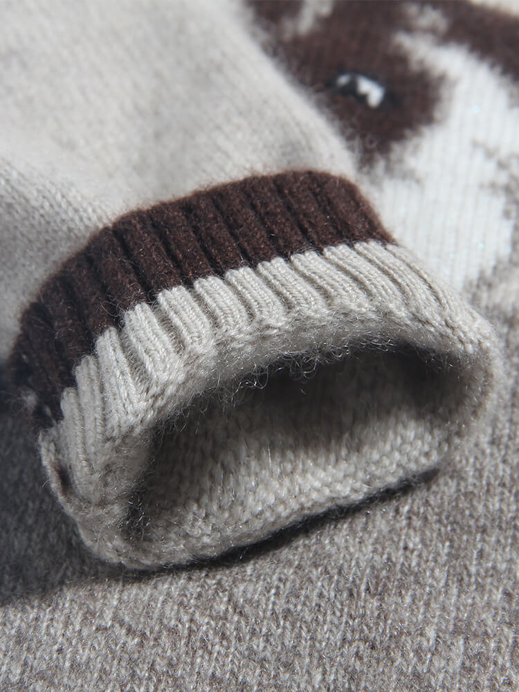 Rabbit Animal Knit Cashmere Pullover Crewneck Sweater